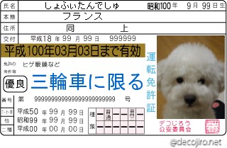 免許証 - しょふぃたんでしゅ